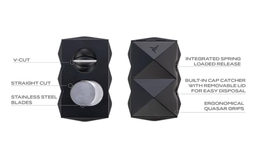 Colibri Quasar SV-Cut Cigar Cutter – Stainless Steel Spring-Loaded V Cutter, Deep Precision Cut up to 60+ Ring Gauge, Ergonomic Design, Premium Cigar Accessory (Silver) - color: Silver