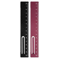 HARFINGTON 2pcs Straight Ruler 15cm Metal Bookmark Clip Ruler Black/Red - color: Black/Red