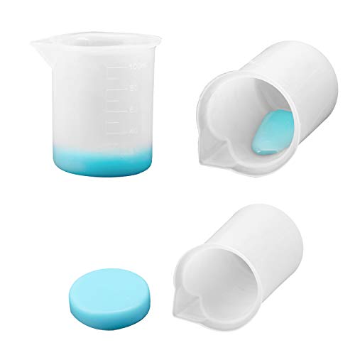 Gartful 100ml Resin Measuring Cups, 9PCS 3 oz Graduated Silicone Resin Mixing Cups, Reusable Stir and Pour Tools for Epoxy Resin, Jewelry Casting Moulds, Acrylic Paint Pouring, Cup Making - size: Small-100ml*9