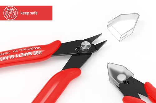 HongWay 10pcs Red 5" Micro Flush Cutters for Electronics Crafts - color: Red