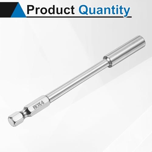 HARFINGTON Nut Driver Drill Bit 4mm Metric Socket 1/4" Hex Shank 3.94" (100mm) Long 6-Point Socket Quick Change CR-V Steel Bolt Setters for Power Drill Driver - size: 4mm