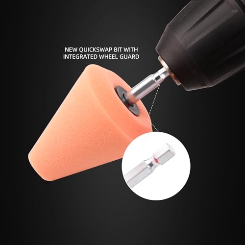 Polishing Cone ZFE 9 PCS Sponge Buffing for Automotive Car Wheel Hub Care, Metal Polish Buffing Polishing Ball for Aluminum and Stainless Steel