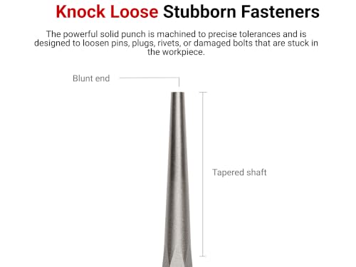 TEKTON 1/4 Inch Solid Punch | 66077 | Made in USA - size: 1/4 in., style: Solid