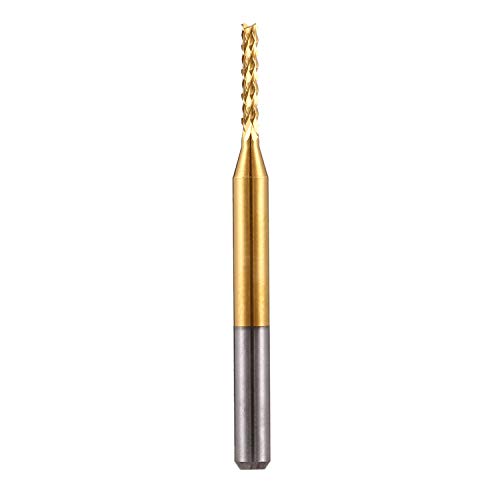 10Pcs 1/8'' Shank 1.5mm Titanium Coat Carbide End Mill Engraving Bits CNC Rotary Burrs Tool For PCB Mould Plastic Fiber Carbon Fiber Hardwood - size: 1.5mm