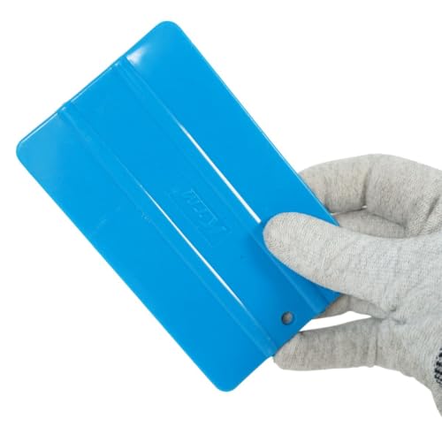 Flexible Plastic Scraper Vinyl Wrap Blue Squeegee Window Tint Film Tool Kit for Car Wrapping, Tinting, Wallpaper Decals - 4-inch (5 pk) - color: Blue-2, size: 5