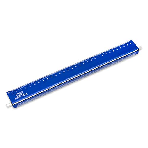 Alumicolor Select-a-Scale Engineer Drafting Tool w/Rotating Calibration Rod (12IN, Blue) - color: Blue, size: 12IN