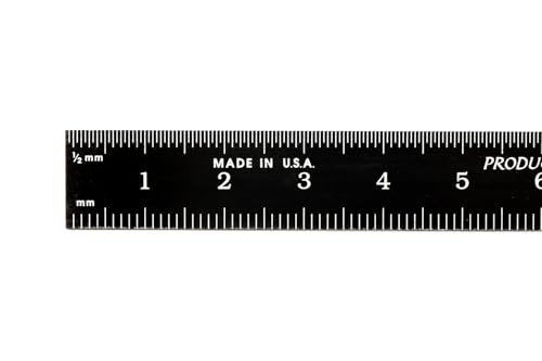 PEC Tools Metric Metal Ruler, 15CM, Made in USA - color: Black Chrome-Flexible, size: 150mm