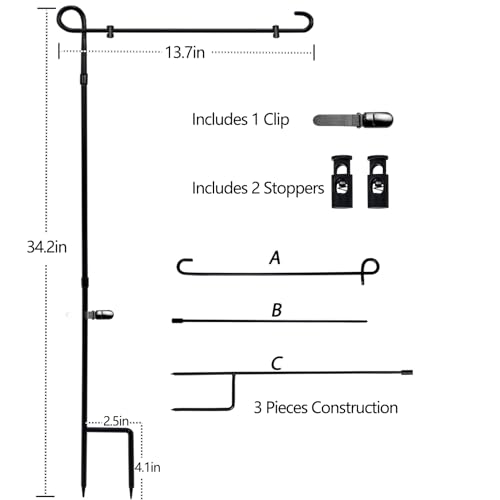 3 Pack Garden Flag Stand Holder Pole, Proof Metal Paint Yard Flag Stand - color: 3Pack Flagpole, size: 12x18 Inch