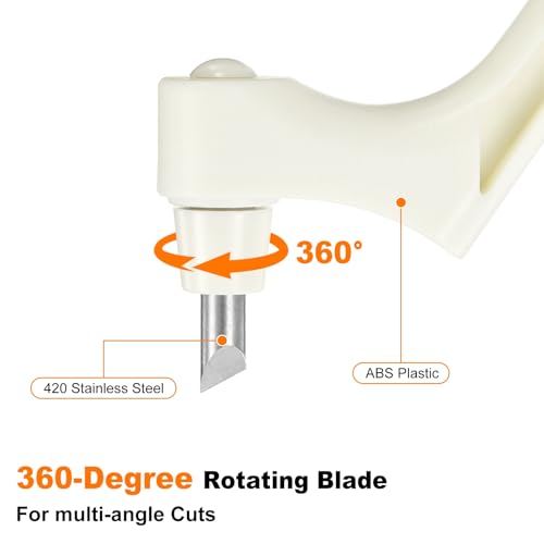 HARFINGTON Craft Cutting Tools 30 Degree Blades 360 Degree Rotating Blade Stainless Steel Cutter Pen Knife with Mat for DIY Crafts Stencils Scrapbooks, White - color: White