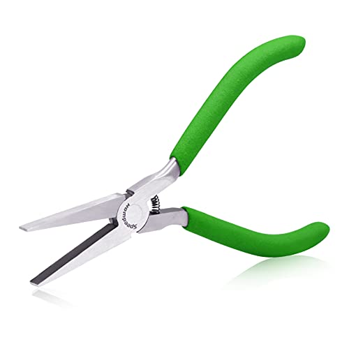 SPEEDWOX 5" Flat Nose Pliers, Mini Duck Bill Pliers for Jewelry Making Bead - style: Mini Curved Nose Pliers Serrated Jaw