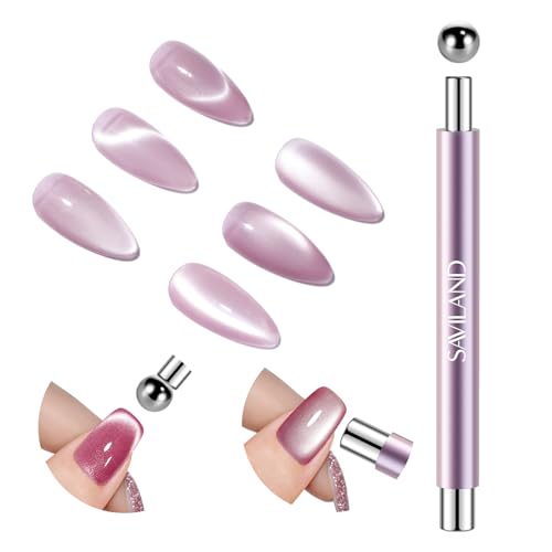 SAVILAND Double-Head Cat Eye Magnet Nail Magnet Pen Purple - color: Cat Eye