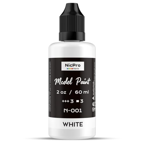 Nicpro White Large Model Paint(2oz), Ready to Use Modeling Acrylic Paints - color: White