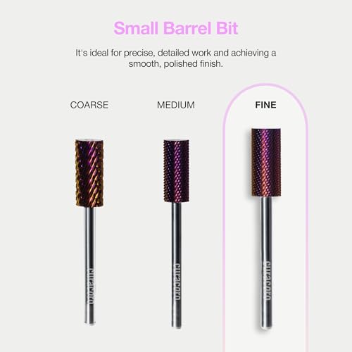 Curacoro Nail Drill Bits 3/32'' Small Barrel Carbide Bit (Fine) - color: Galaxy - Small Barrel Bit, size: Fine