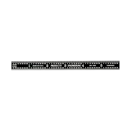 PEC Tools 6"/150mm Black Chrome Metal Ruler, Flexible, English & Metric - color: Black Chrome-Flexible, size: 6"/150mm