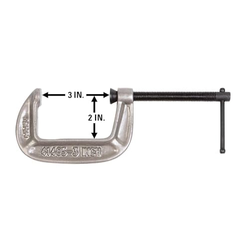 Wilton C-Clamp, 3" Opening, 2" Throat, 1430 Lbs. Clamping Force (Model 143C) - size: 3 in. x 2 in., style: Pack Of 1