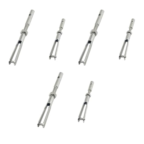 6PCS RC Airplane U-Clip Clamp Metal Clevis with Pull Rod Connector Coupler Pushrod Connect Shaft for RC Plane Helicopter Fixed Wing Parts DIY Model Aircraft Connection Accessories (M2/M3 Size Style 1) - style: M2/M3 Size Style 1