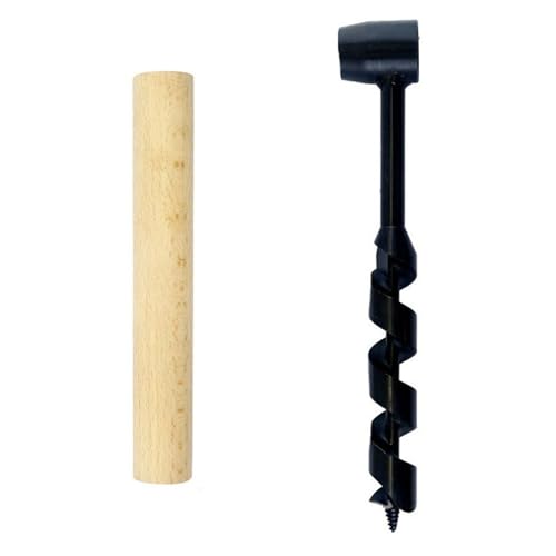 25mm Heavy Duty Steel Scotch Eye Wood Auger Drill Kit for Bushcraft - size: 25mm