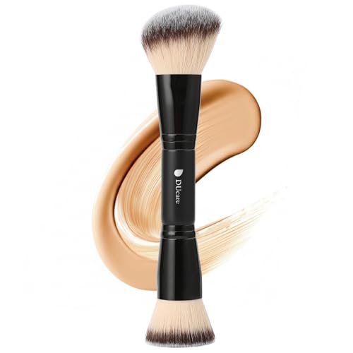 DUcare Foundation Brush Contour Bronzer Makeup Brush Double Ended Sculpting Brush for Blending Liquid Powder Concealer Cream Cosmetics Blush Buffe Black - color: B01
