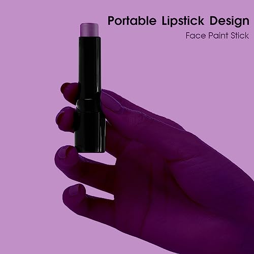 BADCOLOR Dark Purple Face Body Paint Stick, Sweatproof Eye Black Body Paint Sticks for Sports, Non-Toxic Facepaint for Halloween SFX Makeup Cosplay Joker Zombie Vampire Costume Parties - color: 1PCS Dark Purple