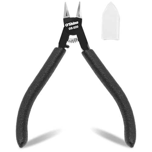 O'Shine Advanced Double-Edged Sprue Cutter, 4.7-inch Long & Thin Blade Gundam Nipper, Precision Plastic Model Kit Hobby Clippers, Protective Sheath Included - color: Black