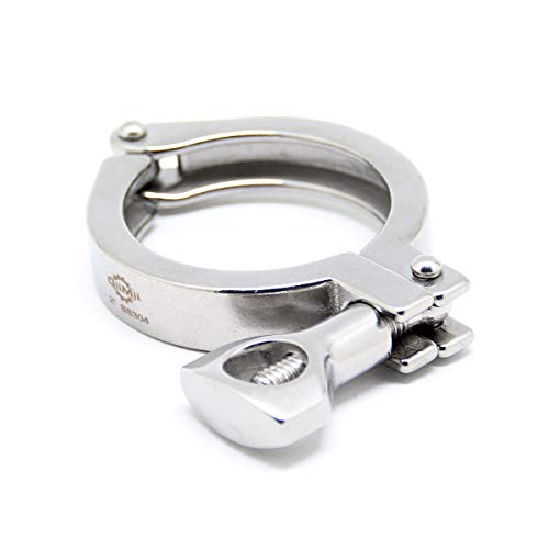 TC 2" Tri Clamp with Wing Nut Stainless Steel 304 Heavy Duty Sanitary Clamp Single Pin Tri Clamp Clover with Silicone Gasket(5 pack) - size: 2 inch(5 pack)