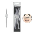 Brow Measuring Tool for Mapping, Stainless Steel Compass Eyebrow Ruler for Microblading Eyeliner Semi Permanent Makeup (Silver) - color: Silver