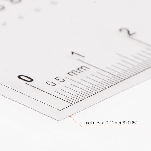 HARFINGTON 5pcs High Precision SEC Size Estimation Chart 8cm 0.5mm Transparency Flaw Detection Film Ruler for Diameter and Line Width Defects Measuring