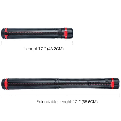 TRANSON Small Poster Tube Storage 17“ to 27” Extendable for Documents Blueprints Artworks Scrolls - color: 1 Pack-Red