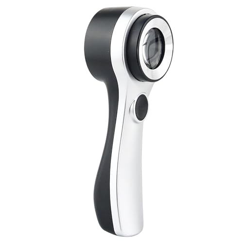 10X Optical Magnifying Glass with Light, Scale, Measure Scale for Jewelry - color: Rechargeble Optical Magnifier With Led