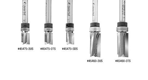 Amana Tool - 45460-3TS Carbide Tipped Flush Trim Plunge Template 1/2 Dia x 1" 4 Sh - size: 45460-3TS