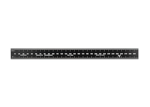 PEC Tools Metric Metal Ruler, 15CM, Made in USA - color: Black Chrome-Rigid, size: 150mm