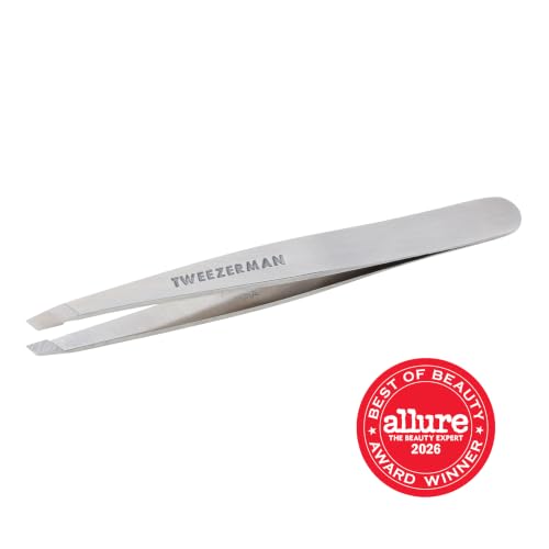 Tweezerman Stainless Steel Slant Tweezer for Eyebrows Silver - color: Silver