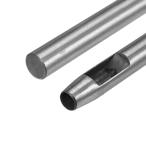 HARFINGTON Hollow Punch for Leather 8mm Round Hole Punch Tool for Belt Puncher Carbon Steel Single Punch for Watch Belts Cut Leather Craft Rubber Paper Fabric Plastic Soft Material - size: 8mm