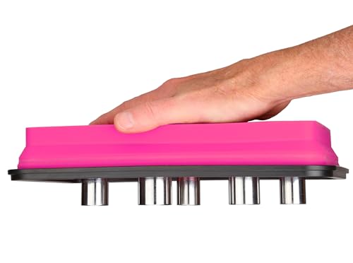Collapsible Magnetic Parts Tray Set - 3 Different Size Tool Trays - Pink - color: Pink