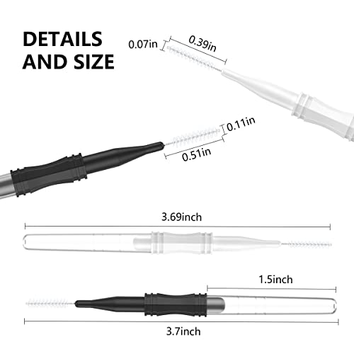 100 Pcs Micro Eyebrow Brush With Cap - Spoolie Lamination Brush 2 Size Multifunctional Spooly Lash - color: 100 Pcs