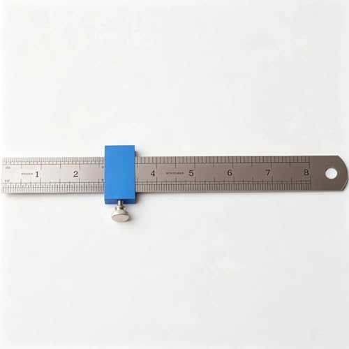 1 PCS Aluminum Alloy Carpenter's Ruler Stoppers Steel Ruler Measuring - color: Blue, size: 20cm