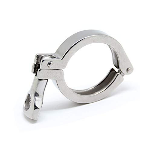 TC 2" Tri Clamp with Wing Nut Stainless Steel 304 Heavy Duty Sanitary Clamp Single Pin Tri Clamp Clover with Silicone Gasket(5 pack) - size: 2 inch(5 pack)