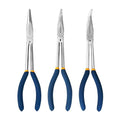 MANUFORE 11-Inch Long Reach Needle Nose Pliers, Straight, 45° & 90° Bent - style: 3PCS
