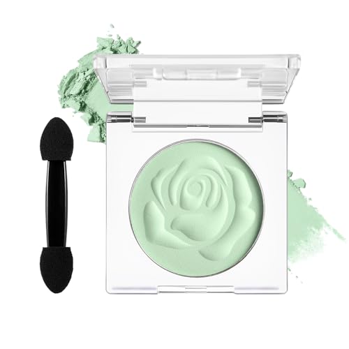 Matte Light Green Single Eyeshadow with Applicator, High Pigmented Pressed Powder Mint Green Eye Shadow Palette Blendable Waterproof Long Lasting Vegan Eye Makeup for Spring Summer Festival Party Look - color: LIGHT GREEN