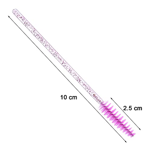 Tbestmax 500 Disposable Mascara Wands Eyelash Brush Spoolies for Eyebrow Eye Lash Extension Colorful - color: Crystal-5 Colors