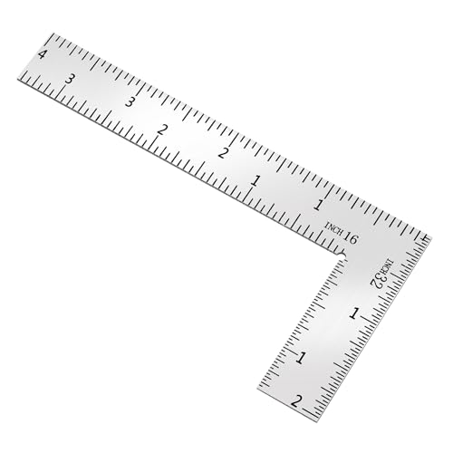 L Shaped Ruler Mini Measuring Tool 2 inch by 4 inch Square Ruler 90 Degree Square L Rulers Framing Rulers Measuring Tools for Engineers Carpenter - size: 2*4in