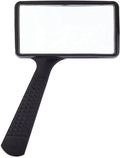 Jumbo Rectangular Handheld Magnifying Glass (3X Magnification) – Scratch Resistant Glass Lens - Large Horizontal Viewing Area
