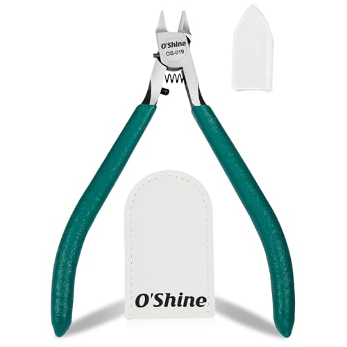 O'Shine Advanced Single-Edged Sprue Cutter, Single Blade Gundam Gunpla Model Nipper, Precision Plastic Kit Hobby Flush Clipper, Premium Plastic & Leather Sheaths Included - color: Green