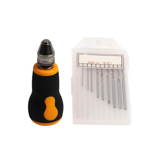 Micro Mini Hand Drill with 10 Pcs Twist Drill Bits, Mini Portable Tool Set, Small Hand Drill for Model Jewelry Crafts Resin 0.8‑3.0mm