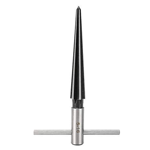 2 pcs Tapered Reamer T Handle 6 Fluted Chamfer Bridge Pin Hole Hand Held Reamer Sizes 1/8"-1/2" (3-13mm) & 5''-5/8'' (5-16mm) Handle Drilling Tools