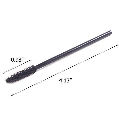BIHRTC Pack of 100 One-Off Disposable Silicone Eyelash Mascara Brushes - color: Black