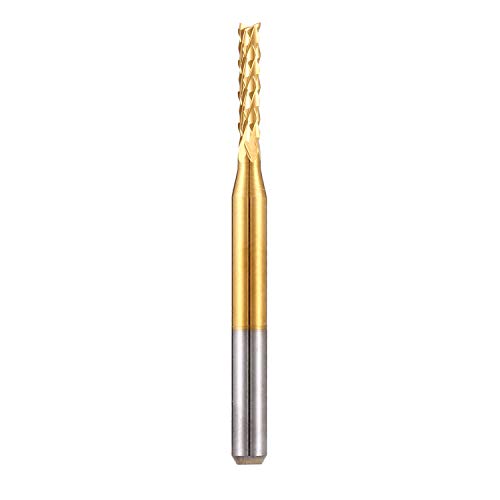 10Pcs 1/8'' Shank 2.0mm Titanium Coat Carbide End Mill Engraving Bits CNC Rotary Burrs Tool for PCB Mould Plastic Fiber Carbon Fiber Hardwood - size: 2.0mm