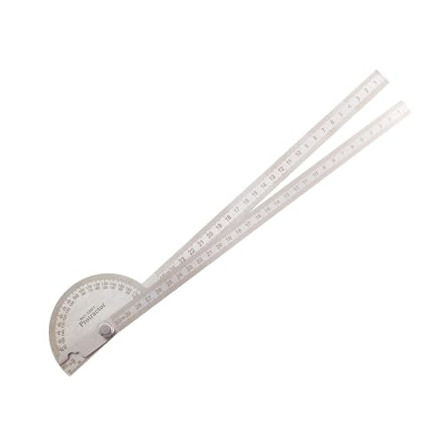 Stainless Steel Angle Gauge 180 Degree Adjustable Semi Circular Protractor Suitable for Angled Installation Engineering Surveying Architectural Design