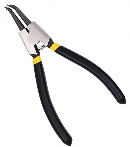 Bent External Snap Ring Pliers 9",Internal Spring,Anti-Rust,Head Size:0.08". - size: Bent External