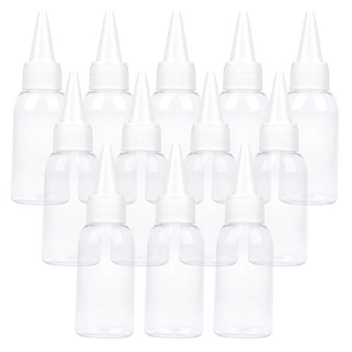 TRENDBOX 1oz / 30ml Plastic Bottle Pointed Mouth Top Cap for Essential Oils, Liquid - 12 Pack - size: 12 Pack - 30 ml